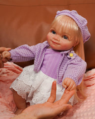 LuLu - 20" Already Finished Painted Handmade Reborn Baby Doll, Lifelike Soft Touch 3D Skin Visible Veins