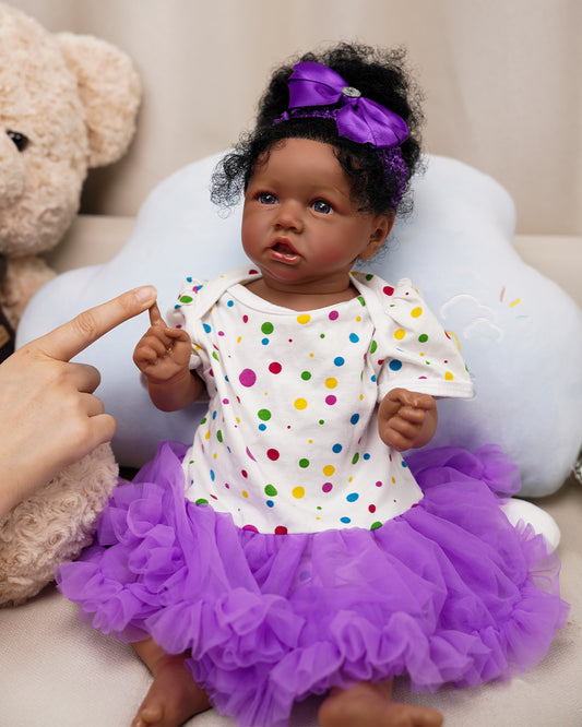 Melisa - 20" Lifelike Reborn Baby Doll Realistic Newborn Real Life Balck Girl Doll