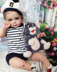 Una - 22" Reborn Baby Dolls Cute Tender Toddlers Girl with Chubby and Pliable Little Hands