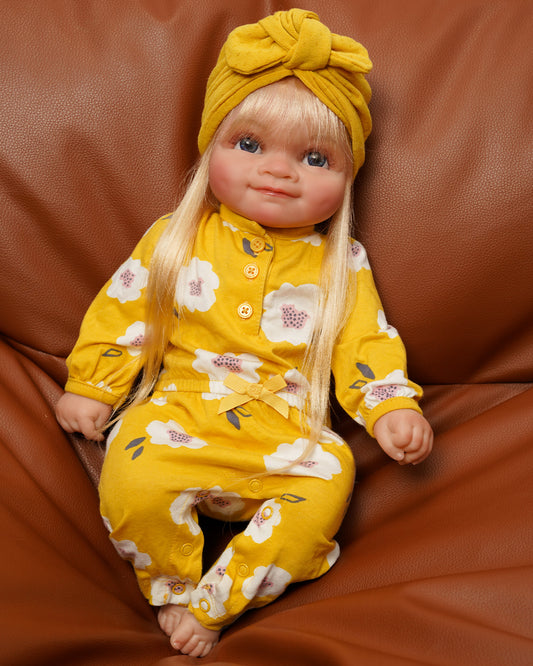 Dolly - 20" Reborn Baby Dolls Cute Smile Newborn Girl with Real-Looking Skin Handmade Real Life Baby Dolls Birthday Gift, Holiday Gift