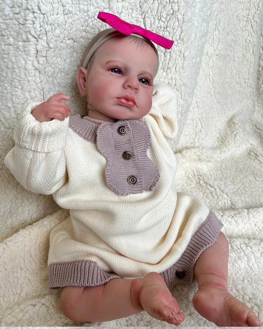 Faith - 20" Reborn Baby Dolls Awake Chubby Newborn Girl With Soft Touch Silicone Vinyl Body