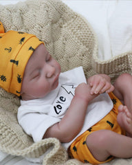 Brent - 17" Reborn Baby Dolls Cute Awake Newborn Boy With Soft And Flawless Baby Skin