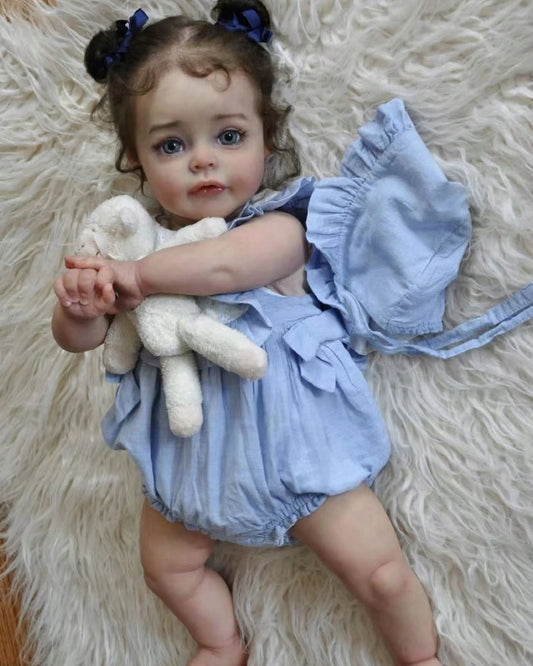 Sue - 24" Reborn Baby Doll Awake Realistic Princess Toddlers Girl with Big Blue Eyes