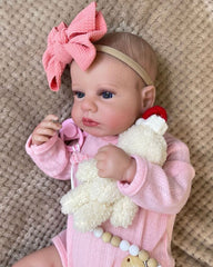 Elina - 20" Real Life Soft Silicone Vinyl Reborn Baby Dolls Realistic Awake Girl with Weighted Cloth Body