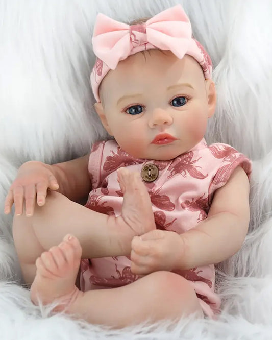 Duarte - 22" Reborn Baby Doll Hand-Painted Vinyl Body with Blue Headband