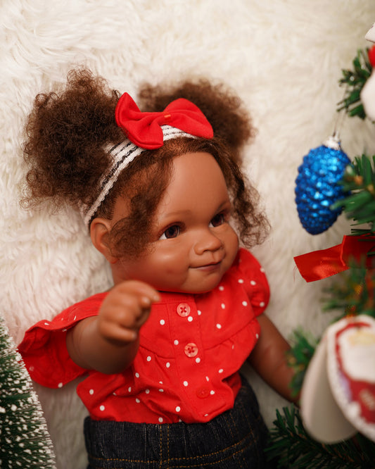 Tanisha - 20" Reborn Baby Dolls Black African American Newborn Girl with Hand-rooted Hair