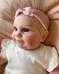 Jim - 22" Reborn Baby Doll Realistic Smiling Toddler Girl with Hug Cloth Body