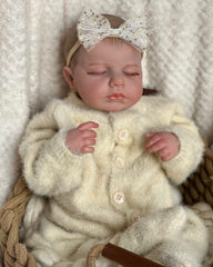 Joan - 20" Reborn Baby Dolls Realistic Sleeping Girl with Looks Real Life Soft Silicone Vinyl Body