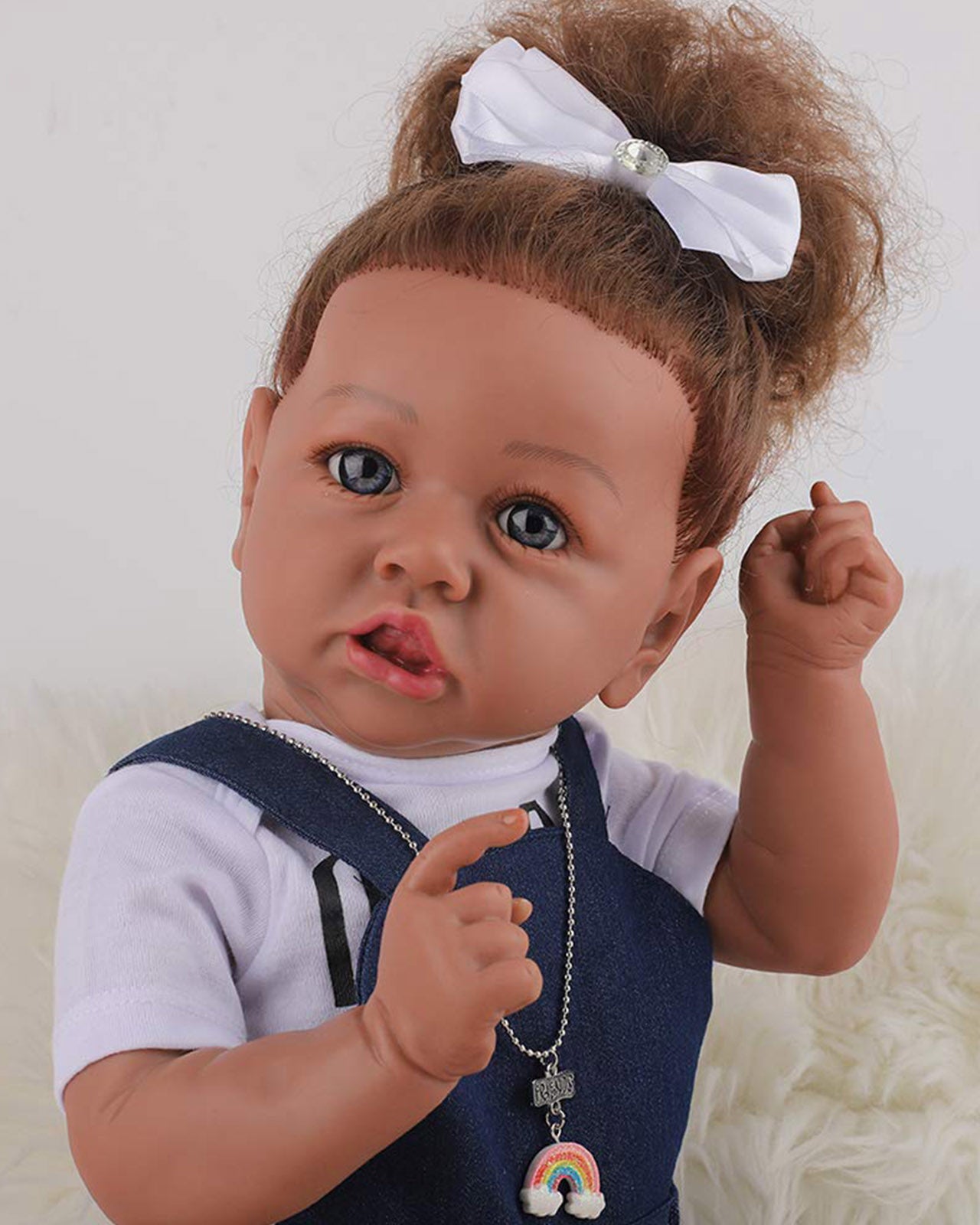 Zara - 20" Reborn Baby Dolls Cute African American Newborn Girl with Sweet Touch