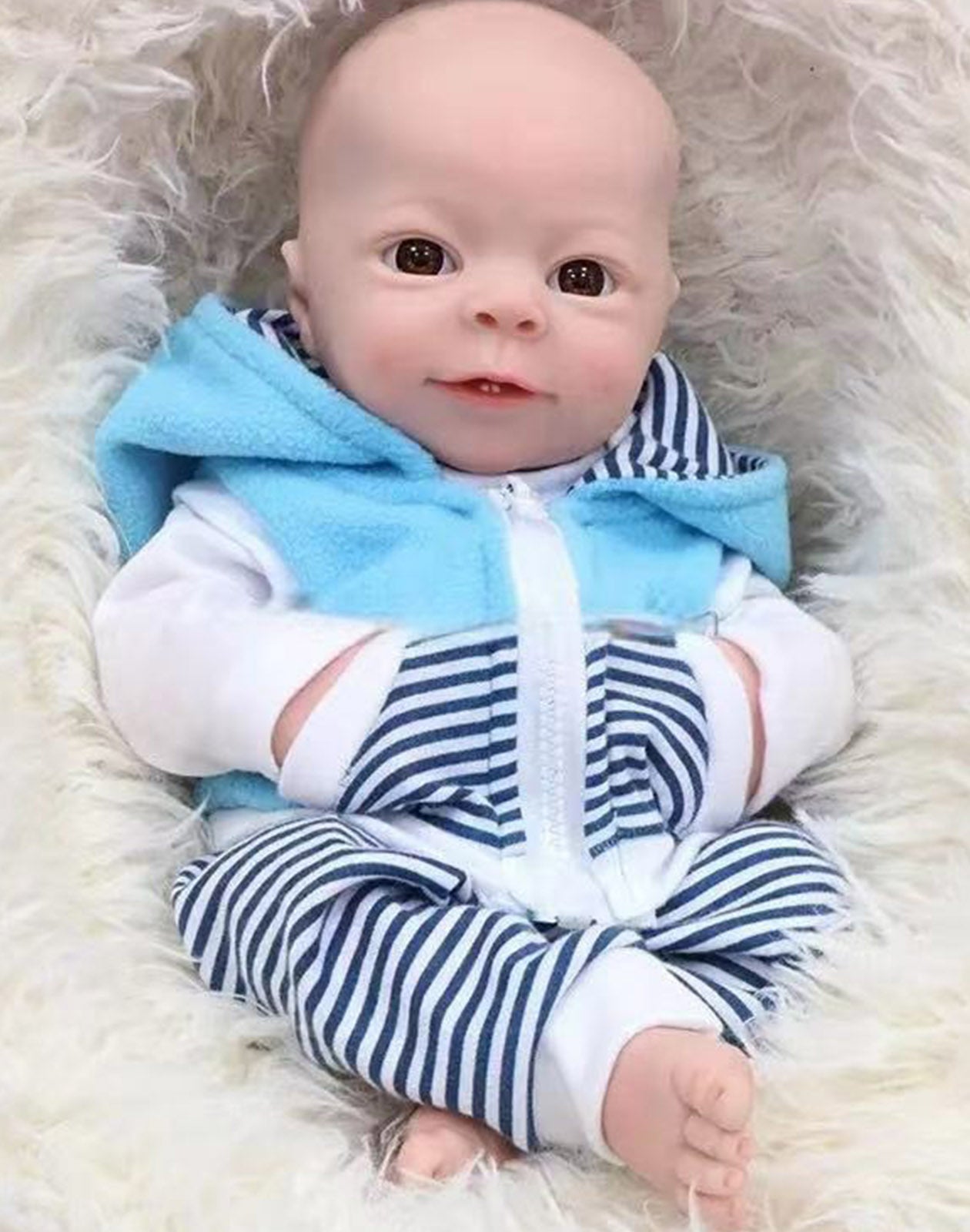 Claude - 13" Full Silicone Reborn Baby Dolls Premature Boy Doll with Soft Washable Body