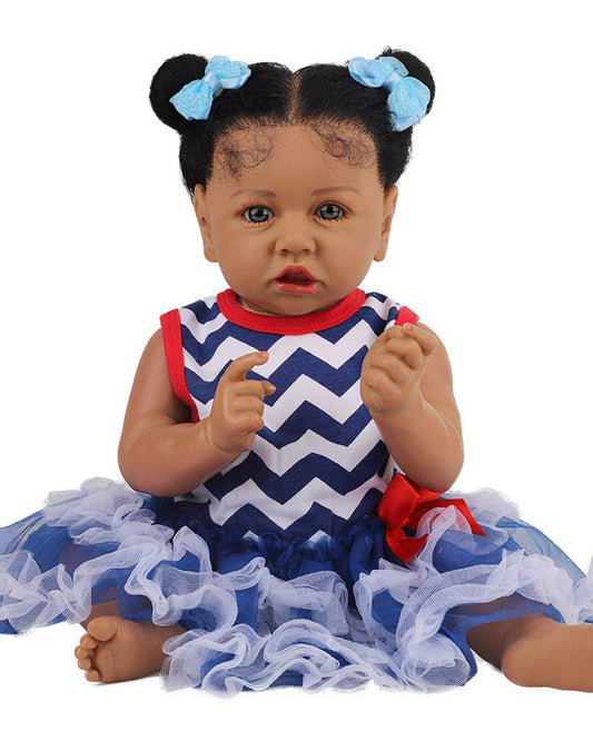 Gabriella - 20" Reborn Baby Dolls Sweet African American Newborn Girl with Weighted Soft Body