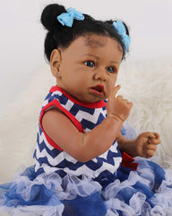Gabriella - 20" Reborn Baby Dolls Sweet African American Newborn Girl with Weighted Soft Body
