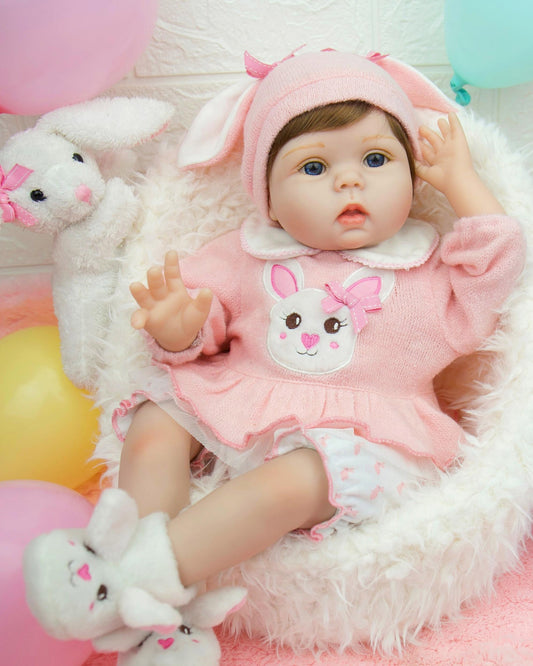 Hannah - 22" Reborn Baby Dolls Cute Chubby Toddlers Girl with 3D-paint Skin