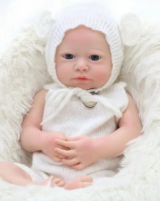 Amelia- 18" Full Silicone Reborn Baby Dolls Fully Squishy Super Realistic Newborn Girl with Extremely Flexible Body