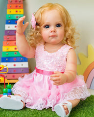 Maggie - 22" Reborn Baby Dolls Adorable Flexible Toddlers Girl with Rooted Hair