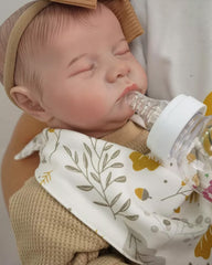 Simuni - 17" Reborn Asleep Baby Boy Real Lifelike Silicone Vinyl Body Reborn Doll