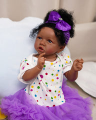 Melisa - 20" Lifelike Reborn Baby Doll Realistic Newborn Real Life Balck Girl Doll