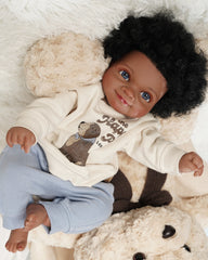 Asuman - Black Reborn Baby Dolls - 20 Inch African American Realistic Reborn Boy, Lifelike Newborn Doll That Look Real Weighted Soft Body