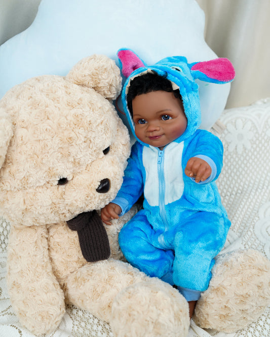 Nando - Realistic Reborn Baby Dolls Black Boy - 20 Inch African American Newborn Boy Doll, Lifelike Weighted Soft Body, Christmas Birthday Gift for Kids Age 3+