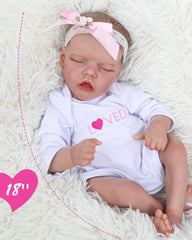 Elva - 18" Reborn Baby Dolls Lifelike Sleeping Newborn Girl with Innocent Face