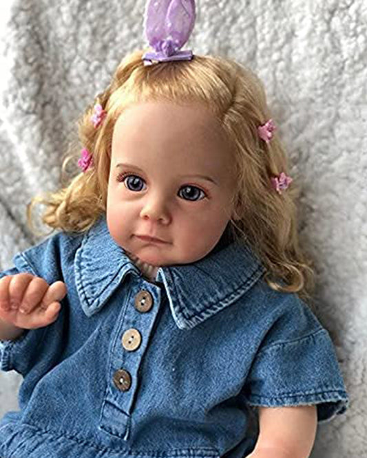 Sheila - 22" Reborn Baby Dolls Adorable Toddlers Girl with Soft Vinyl Silicone Limbs