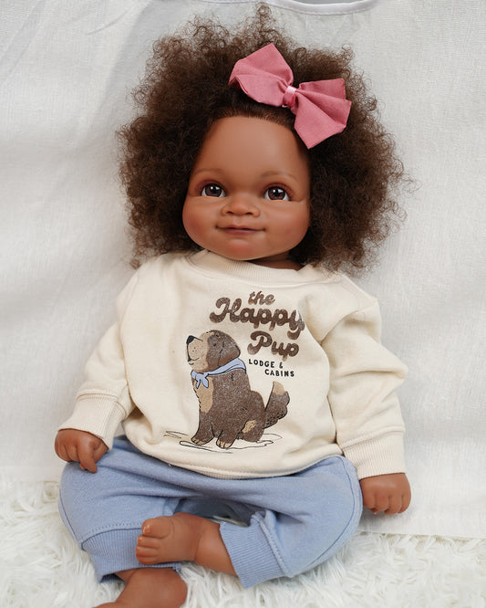 Zoe - 20" Reborn Baby Dolls Black African American Newborn Girl with Cute Dimple - VacosHeart Designed