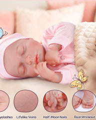 Gertie - 20" Reborn Baby Dolls Weighted Cloth Body Toddlers Girl with Soft Vinyl Silicone Limbs