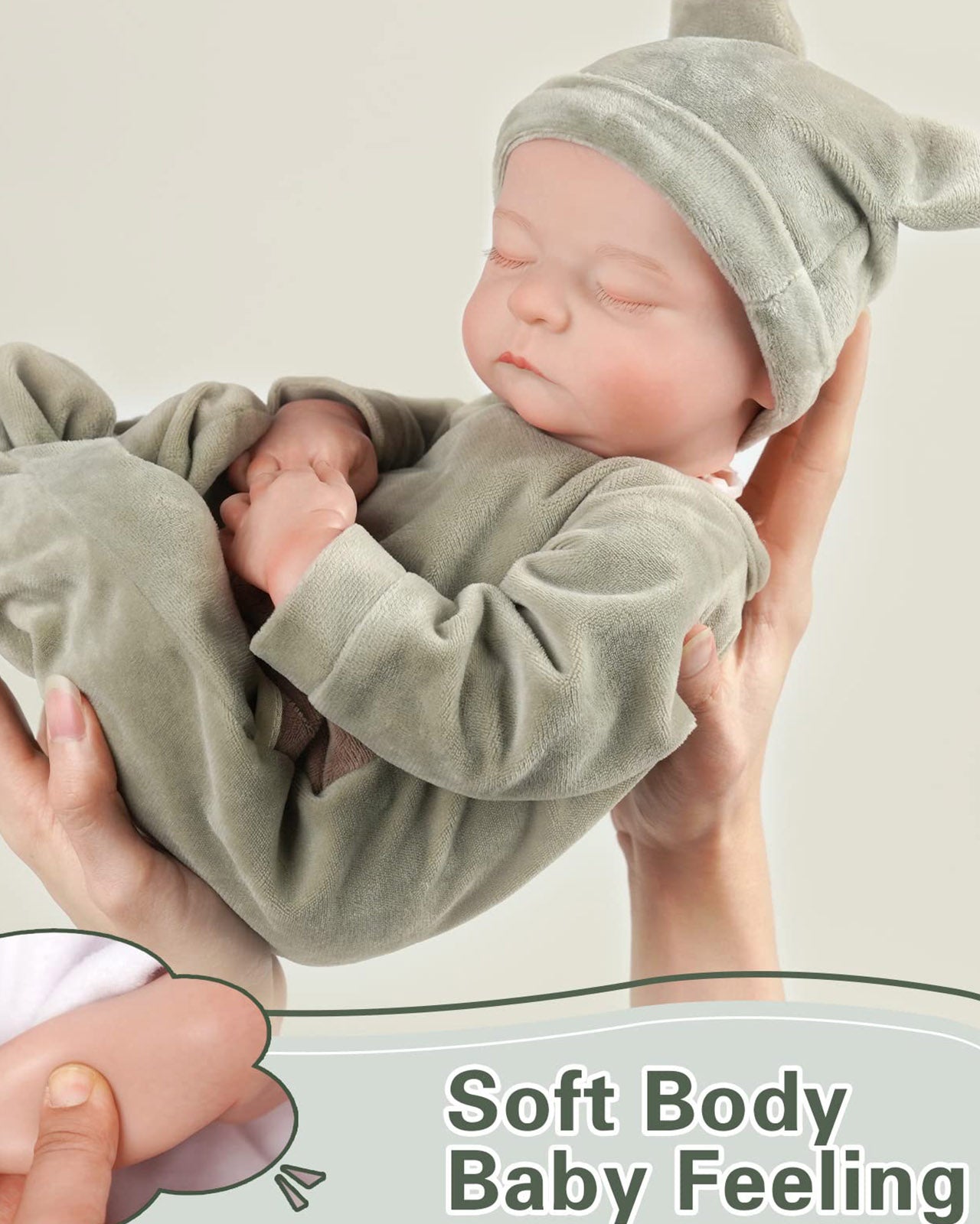 Ahern - 17" Reborn Baby Dolls Soft Body Realistic Newborn Boy With Cute Sleeping Face