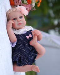Alice - 20" Reborn Baby Dolls Big Blue Eyes Newborn Girl with Hand-painted Hair