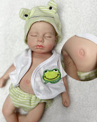 Pascual - 13" Full Silicone Reborn Baby Dolls Can Open Mouth Lifelike Bebe Boy Reborn Doll For Choose Birthday Gifts