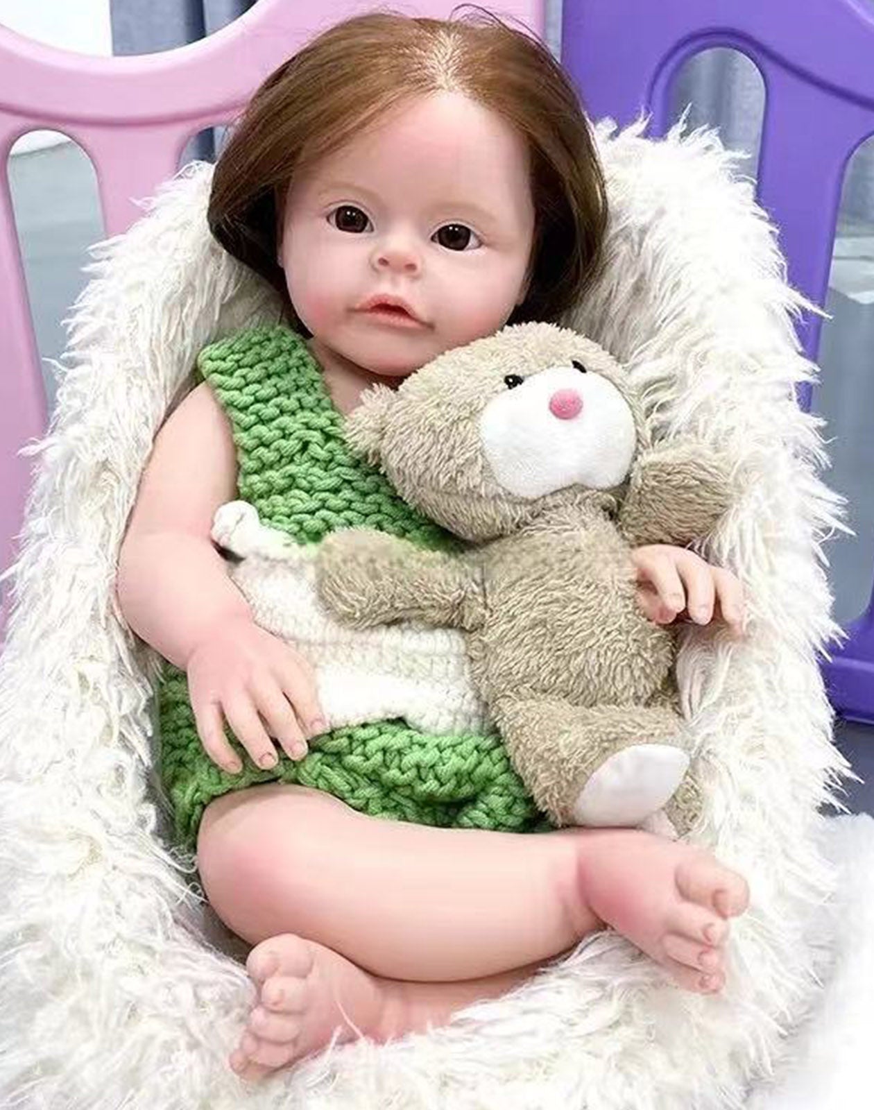Aimee - 22" Full Silicone Reborn Baby Dolls Weighted Realistic Toddler Girl with 3D Skin Body