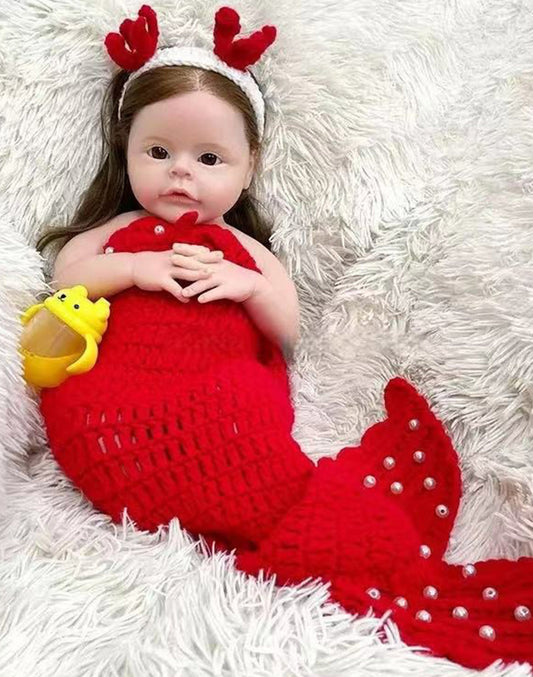 Irene - 22" Full Platinum Silicone Baby Dolls Weighted Toddler Girl with Soft Realistic Body