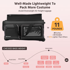 Dance Bag with Garment Rack, 28" Dance Costumes Rolling Garment Bags For Travel, Garment Duffle Bag For Dance Competition Travel Bag with Garment Rack (Black with Light Purple Trim)