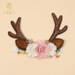 (Buy 1 get 1 at 50% off) Christmas Elk Baby Headband for Reborn Baby Dolls