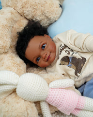 Asuman - Black Reborn Baby Dolls - 20 Inch African American Realistic Reborn Boy, Lifelike Newborn Doll That Look Real Weighted Soft Body