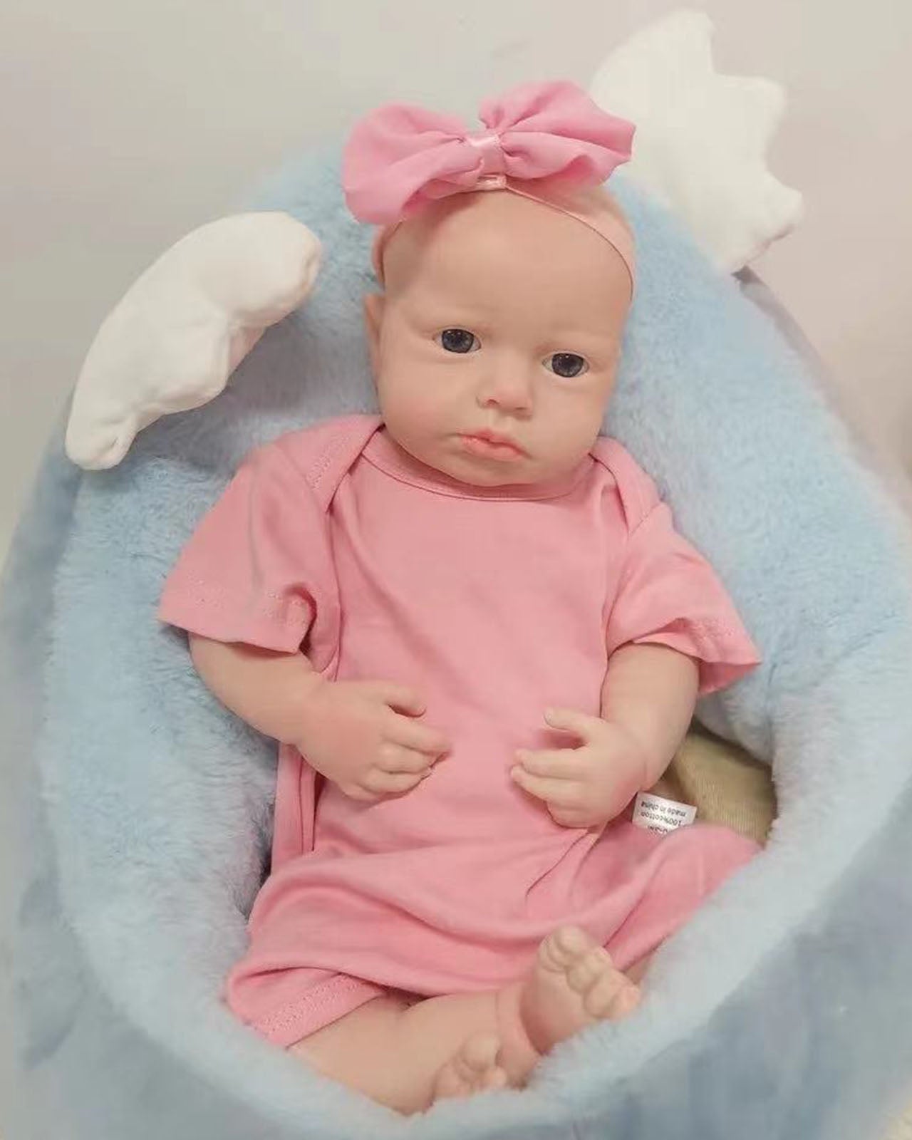 Connie - 18" Solid Platinum Silicone Reborn Baby Dolls Newborn Girl Handmade Realistic Washable Body