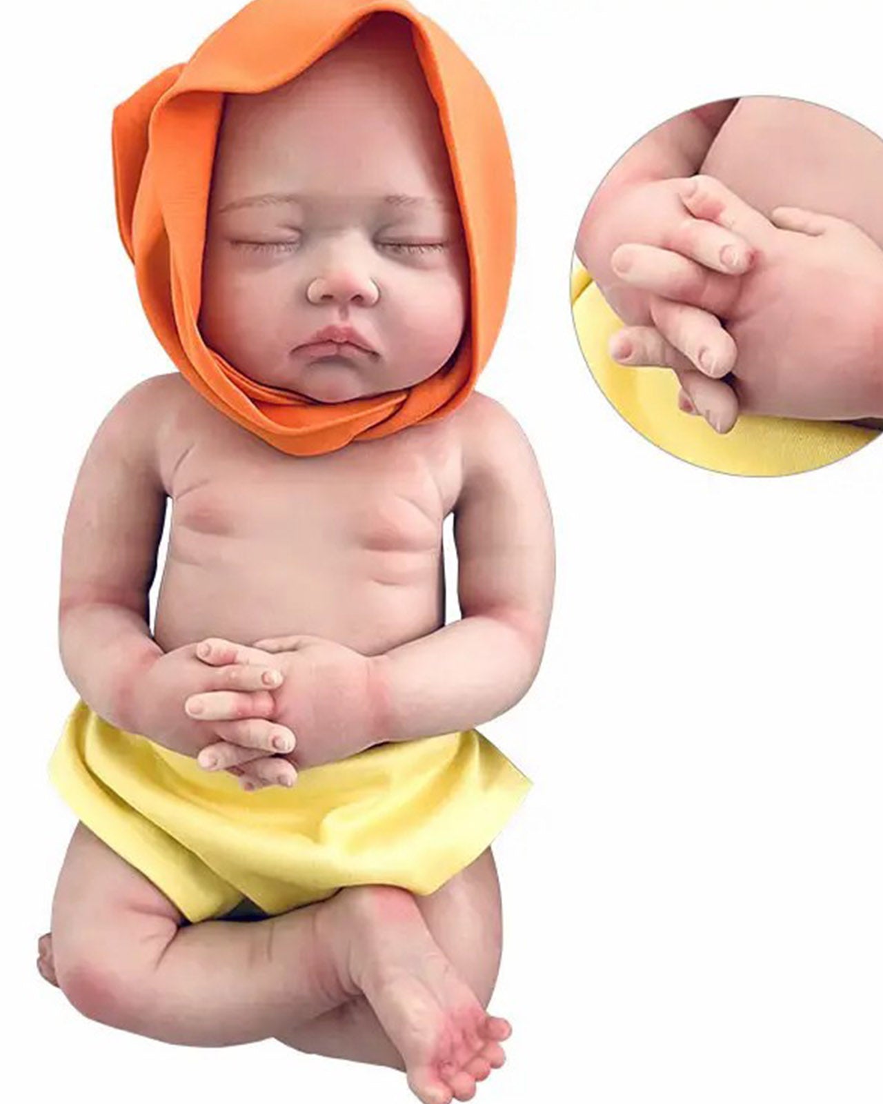 Aaron - 18" Full Silicone Reborn Baby Dolls Sleeping Soft Touch Newborn Boy With Chubby Hands