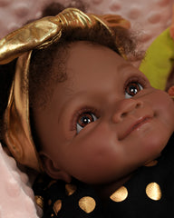 Jamila - Reborn Baby Dolls Black Lifelike African American Reborn Girl Doll 20 Inch Weighted Biracial Newborn Baby