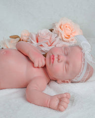 Yuri - 18" Solid Platinum Silicone Reborn Baby Dolls Soft chubby Newborn Girl with Handmade Lifelike Painted