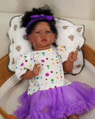 Melisa - 20" Lifelike Reborn Baby Doll Realistic Newborn Real Life Balck Girl Doll