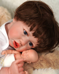 Saskia - 22" Reborn Baby Dolls Fluffy Soft Hand-Rooted Hair Cute Toddlers Girl With Cute Pouty Mouth
