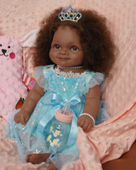 Natalie - Lifelike Reborn Black Girl- 20-Inch Realistic Newborn Real Life Baby Dolls for Kids Age 3+