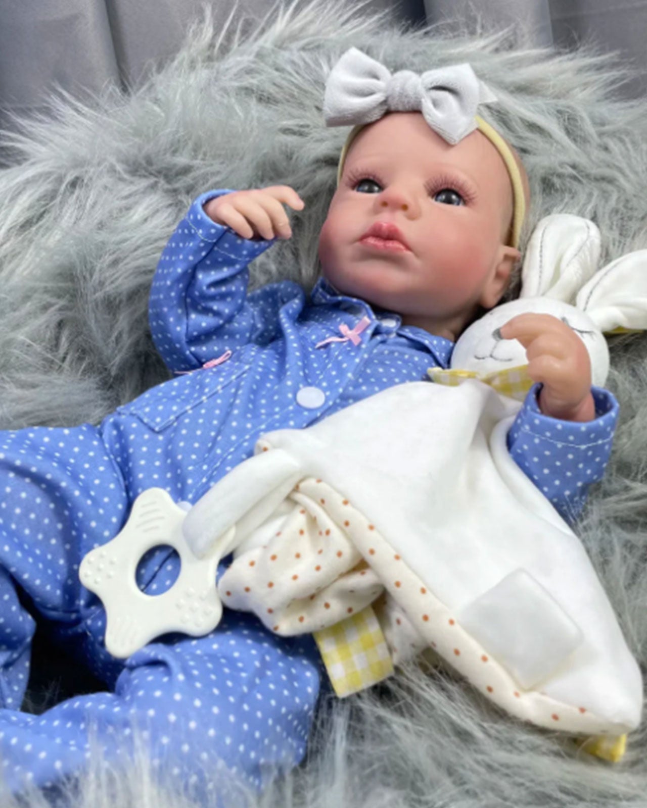 Angelia - 20" Reborn Baby Dolls Awake Lifelike Newborn 3D Skin Handmade Girl
