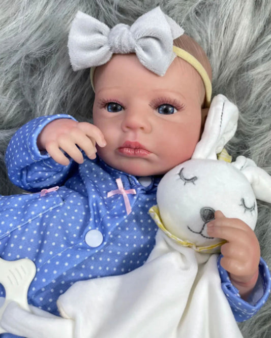 Angelia - 20" Reborn Baby Dolls Awake Lifelike Newborn 3D Skin Handmade Girl