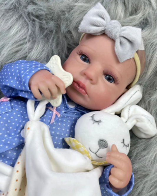 Angelia - 20" Reborn Baby Dolls Awake Lifelike Newborn 3D Skin Handmade Girl