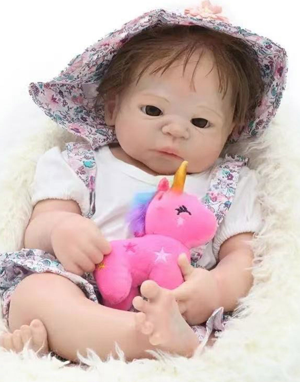 Thalia - 22" Full Silicone Reborn Baby Dolls Platinum Silicone Newborn Girl with Chubby Face