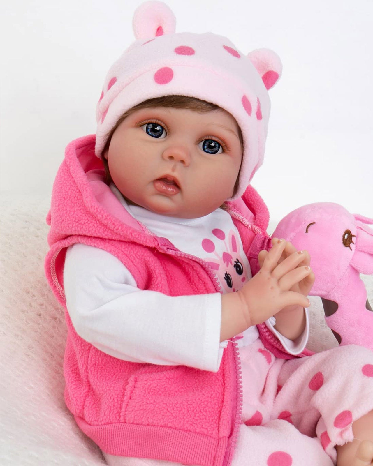 Xusade - 22" Reborn Baby Dolls Realistic and Lifelike Toddlers Girl with Big Blue Eyes