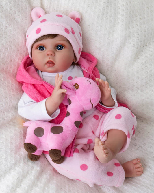 Xusade - 22" Reborn Baby Dolls Realistic and Lifelike Toddlers Girl with Big Blue Eyes