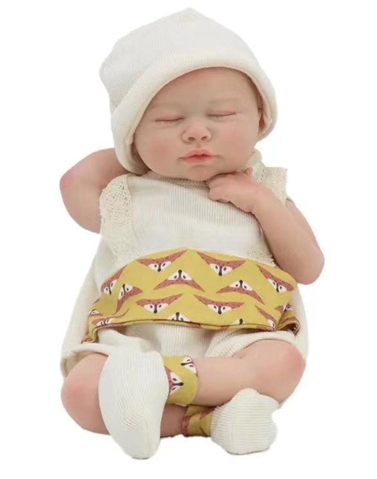 Margery - 18" Full Silicone Reborn Baby Dolls Platinum Silicone Real Newborn Girl with Sleeping Face