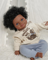 Asuman - Black Reborn Baby Dolls - 20 Inch African American Realistic Reborn Boy, Lifelike Newborn Doll That Look Real Weighted Soft Body